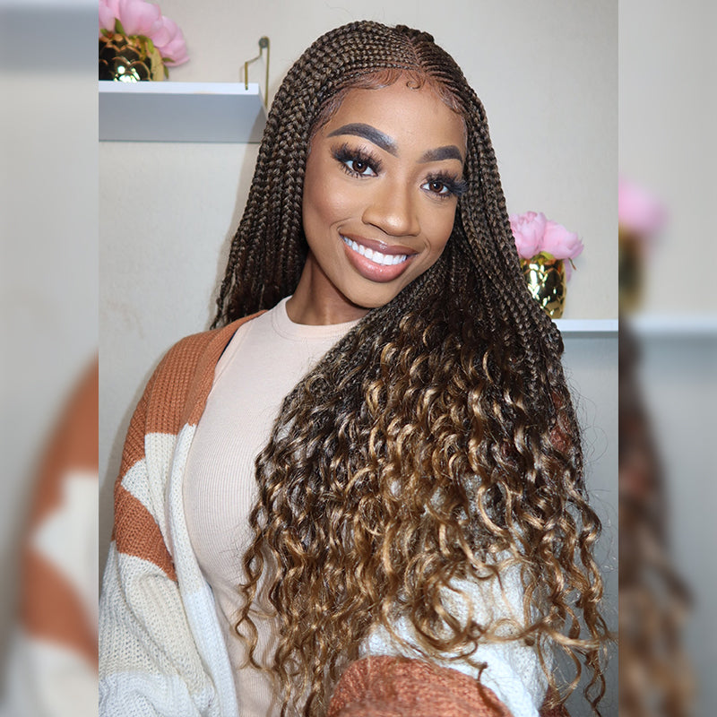STYLE ARCHIVE | Color 1B/27 Goddess Box Braids 13x4 Lace Frontal Wig