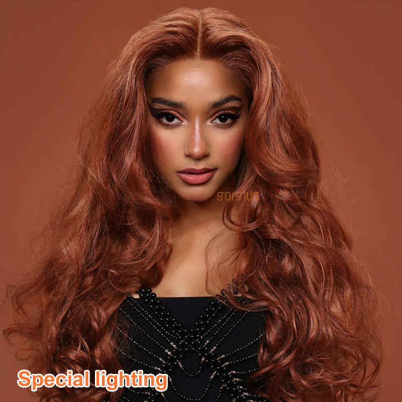 Vintage Red | Trendy Layered Orange Brown Style Archive Premium Fiber Wig