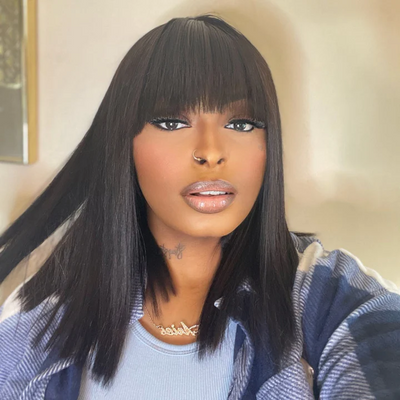 Retro Barbie | Yaki Straight True Scalp Bang Wig-10