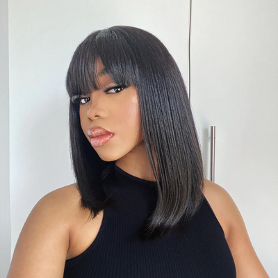 Retro Barbie | Yaki Straight True Scalp Bang Wig-11