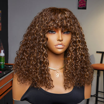 Fresh Vibes | Messy Curly True Scalp Bang Wig 18 inch-05