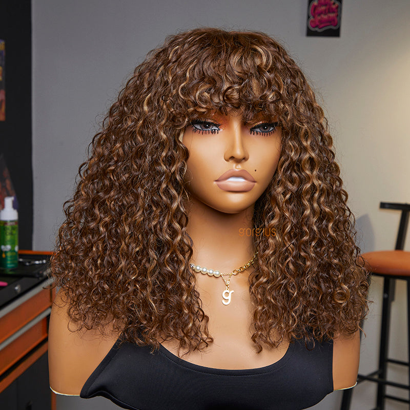 Fresh Vibes | Messy Curly True Scalp Bang Wig 18 inch-05