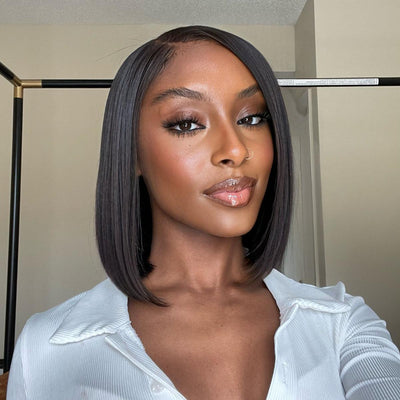 Bone Straight Short Bob Advanced T-Shape Lace Wig-04
