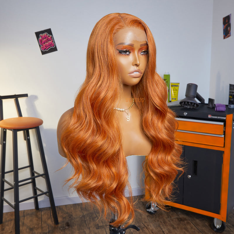 The Little Mermaid | Ginger Orange Loose Wave Premium Fiber Lace Frontal Wig-06