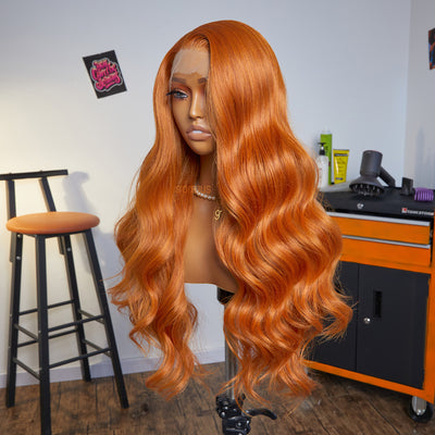 The Little Mermaid | Ginger Orange Loose Wave Premium Fiber Lace Frontal Wig-05