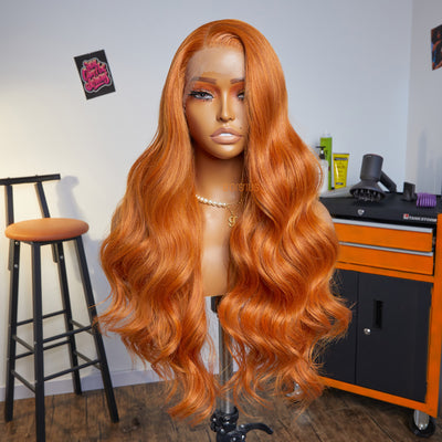 The Little Mermaid | Ginger Orange Loose Wave Premium Fiber Lace Frontal Wig-04