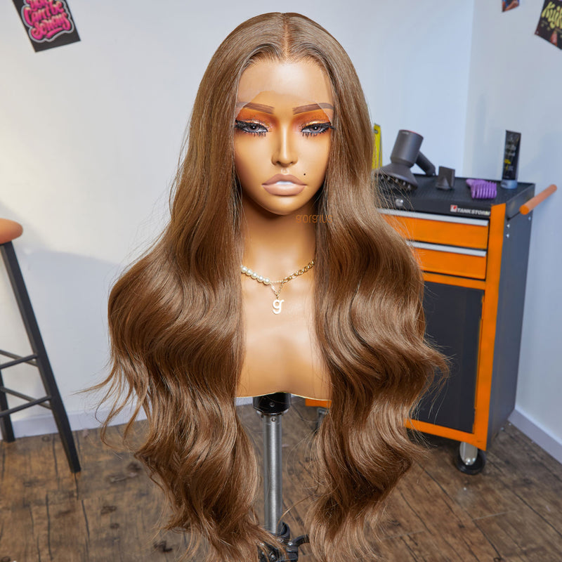Honey Spice | High Density Silky Chocolate Brown Style Archive Premium Fiber Lace Frontal Wig-04