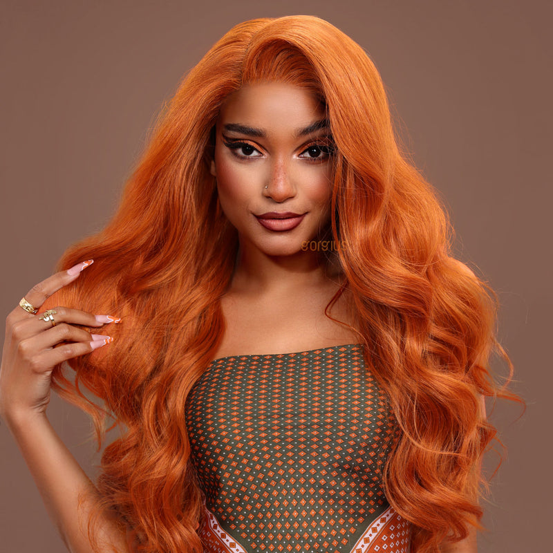 The Little Mermaid | Ginger Orange Loose Wave Premium Fiber Lace Frontal Wig-01