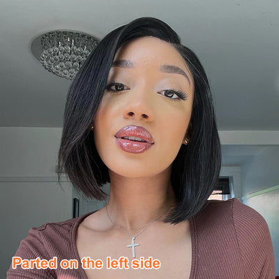 Bone Straight Short Bob Advanced T-Shape Lace Wig-01