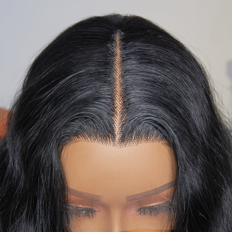 Wavy Breeze | Extra Long Realistic Natural Black Style Archive Premium Fiber Lace Frontal Wig-05