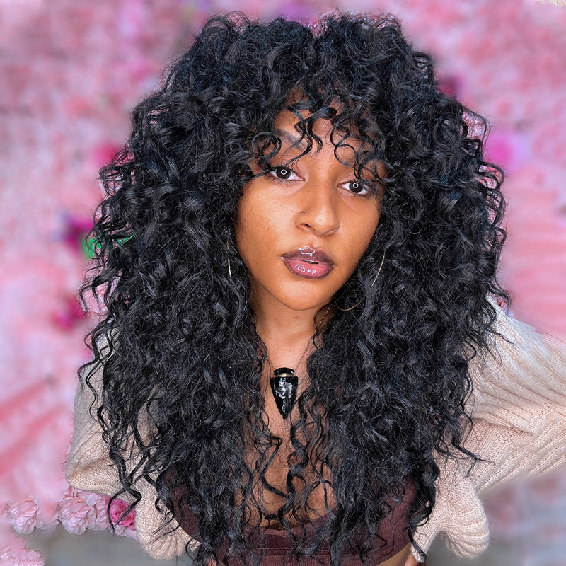 Fearless Nature |  Shake & Bomb Big Hair Shaggy Curly Style Archive Premium Fiber  Wig-01