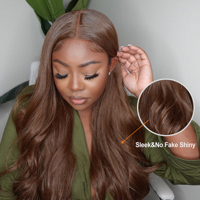 Honey Spice | High Density Silky Chocolate Brown Style Archive Premium Fiber Lace Frontal Wig-01