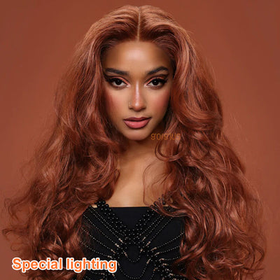 Vintage Red | Trendy Layered Orange Brown Style Archive Premium Fiber Wig-04