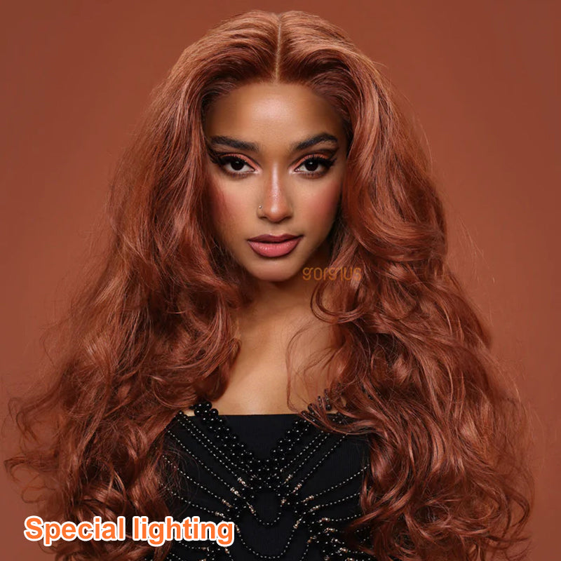 Vintage Red | Trendy Layered Orange Brown Style Archive Premium Fiber Wig-04