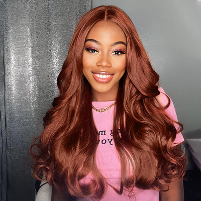 Vintage Red | Trendy Layered Orange Brown Style Archive Premium Fiber Wig-02