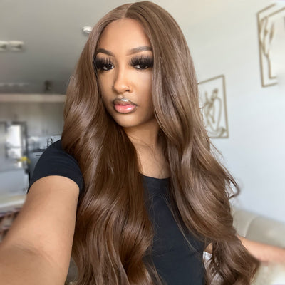 Honey Spice | High Density Silky Chocolate Brown Style Archive Premium Fiber Lace Frontal Wig-03