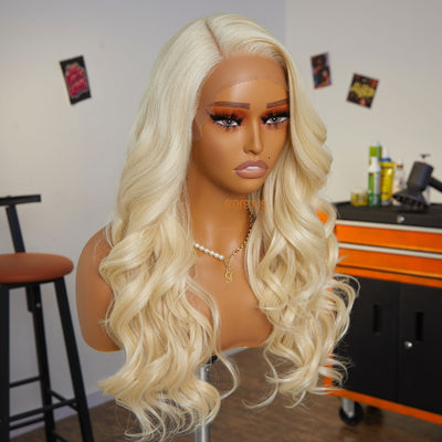 #613 Luxurious Doll | Salon Blowout Blonde Body Wave Premium Fiber Lace Frontal Wig-04