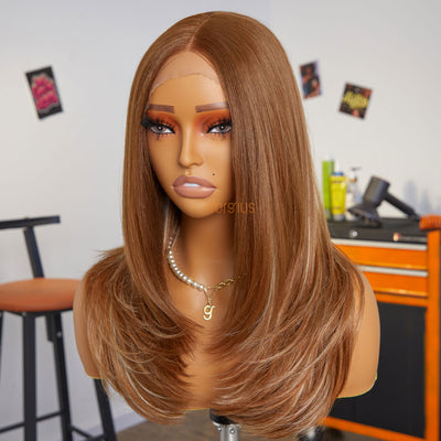 Sun Kissed| 90s Silky & Soft Blonde Highlight Straight Pre-Plucked Premium Fiber Wig-03