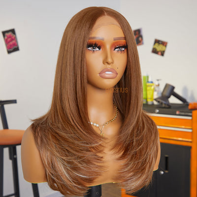 Sun Kissed| 90s Silky & Soft Blonde Highlight Straight Pre-Plucked Premium Fiber Wig-02