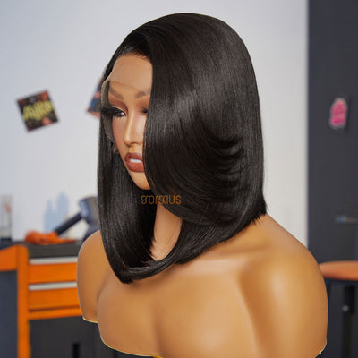Stylist Boment | Side Part Short Layered Bob Premium Fiber Lace Frontal Wig-04