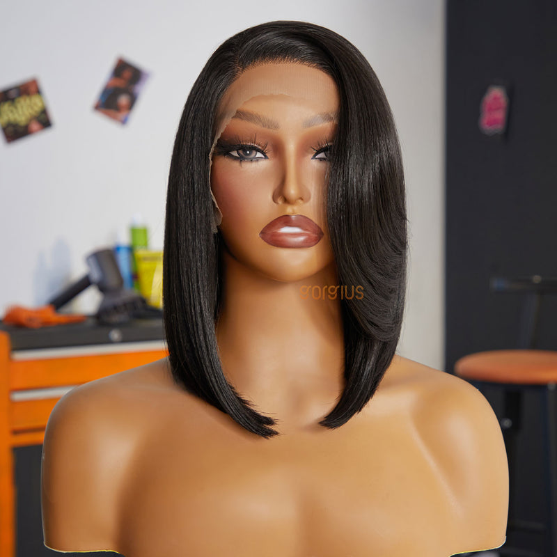 Stylist Boment | Side Part Short Layered Bob Premium Fiber Lace Frontal Wig-01