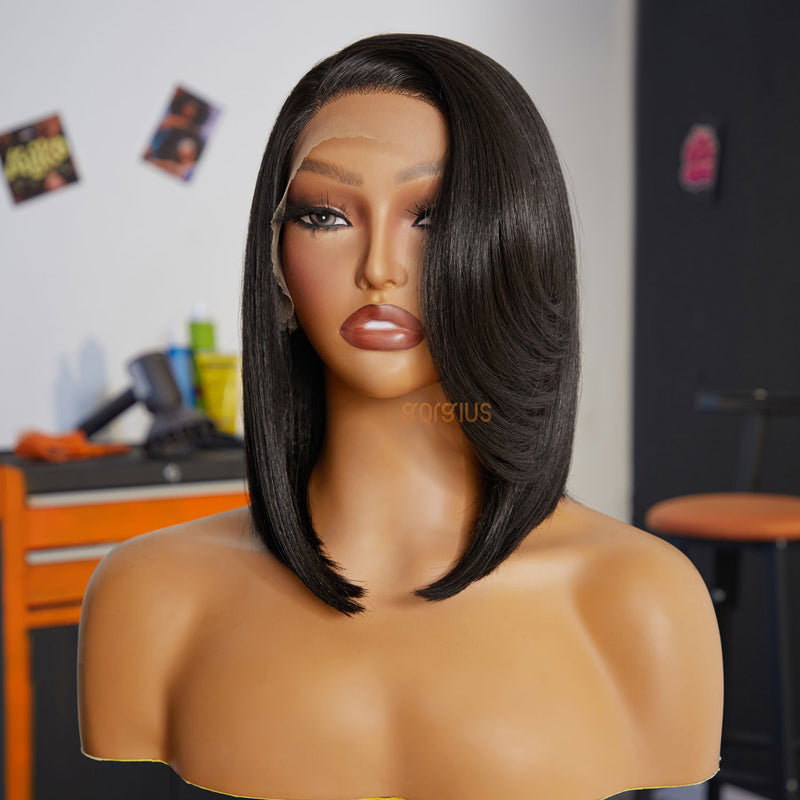 Stylist Boment | Side Part Short Layered Bob Premium Fiber Lace Frontal Wig-03