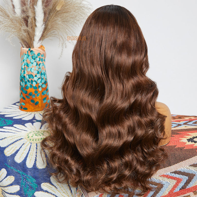 Caramel Crown | 4X4 Lace Falling Curls Bohemian Style Wig-05