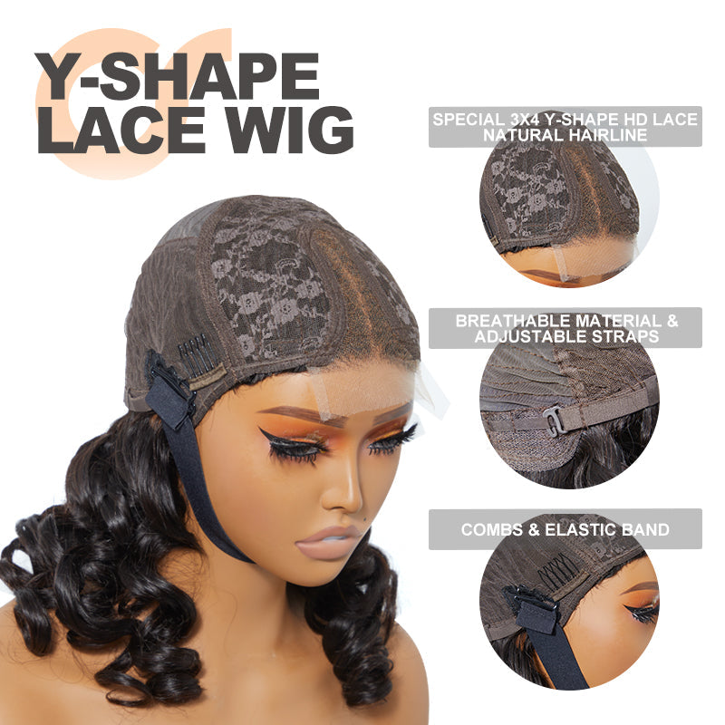Romantic Whisper | Y-Shape HD Lace Curtain Bang Wig