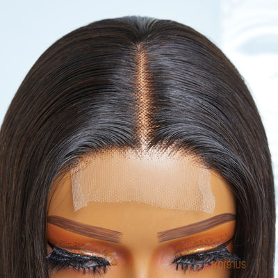 Natural Color Layered Cut Glueless Y-Shape Lace Wig